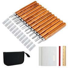 AUGSUN Wood Carving Knife Set, 20 PCS Kit 4.3 inches, Orange