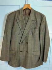 Vintage inspired Coles double breasted suit, 44r, brown Prince of Wales check.