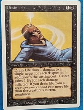 Magic the Gathering Cards - Drain Life - Fourth Edition **Near Mint**