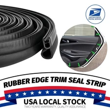 Universal U Shape W/Top Bulb Rubber Seal Weather Strip Door Edge Moulding Trim