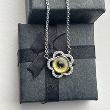 Cat Eye Flower Halo Necklace - Unique, Bold, Modern, Minimalist, Cat Lovers
