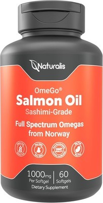 Norwegian Atlantic Salmon Oil 1000mg Omega-3 Brain & Heart Support Supplement