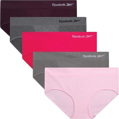 NEW Reebok Ladies 5-pack Seamless Hipster Stretch Performance Size SMALL