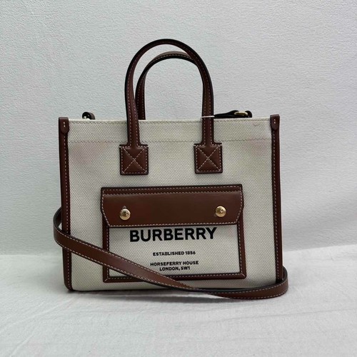 Burberry Freya Beige Canvas Shoulder Bag  T10298288