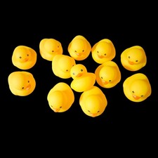 12 TINY RUBBER DUCKS JUST OVER 1" TALL