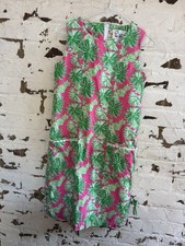 Lilly Pulitzer Vintage White Label Size 4 Daisy Pink Green Shift Dress