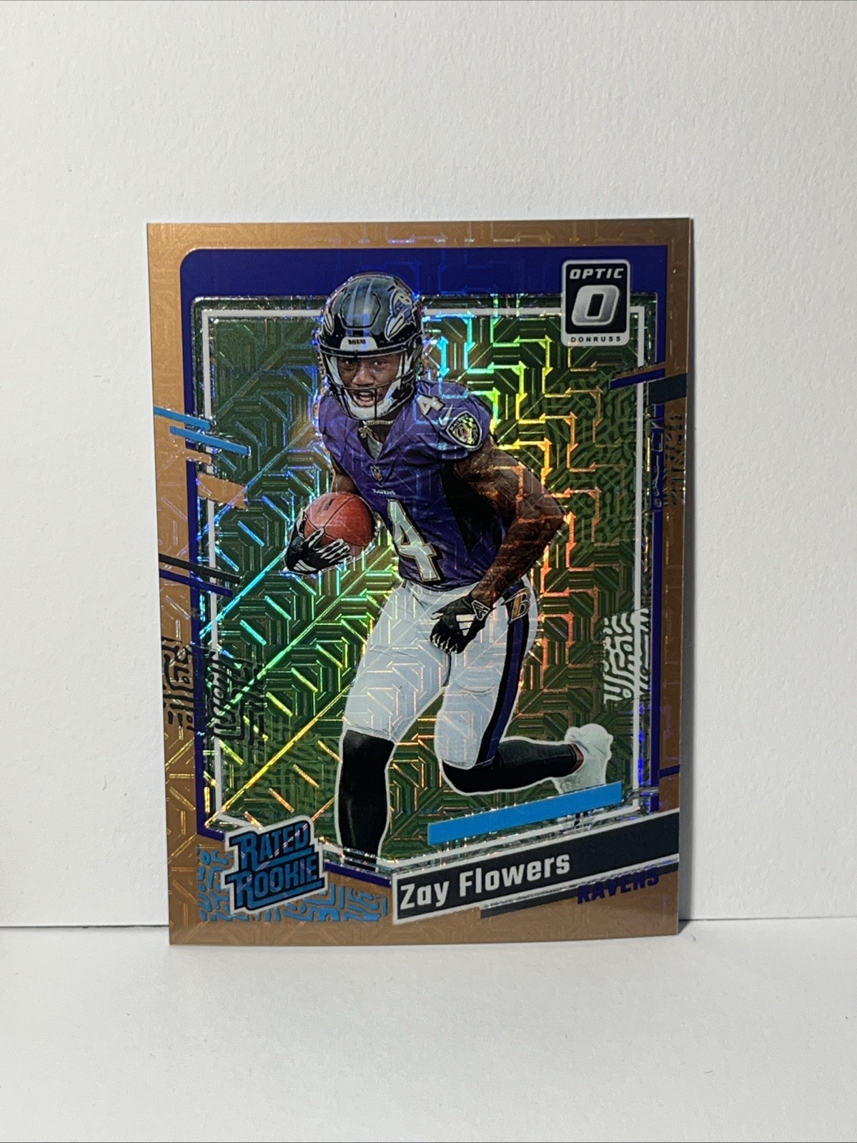 Zay Flowers 2023 Optic Rated Rookie Bronze/Copper /35 Prizm SSP RAVENA RC #210