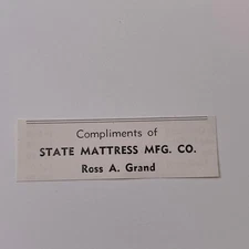 State Mattress Mfg. Co. Ross A. Grand 1953 Gulfport MS Ad SAG9-S1