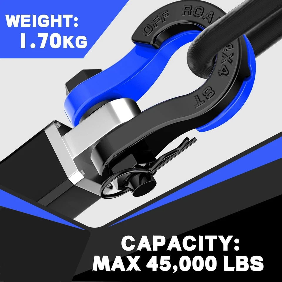 Split D Ring Shackles 45,000lb Break Strength, 3/4 Recovery - Image 3 of 4