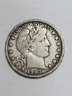 1907 D Barber Half Dollar FULL LIBERTY