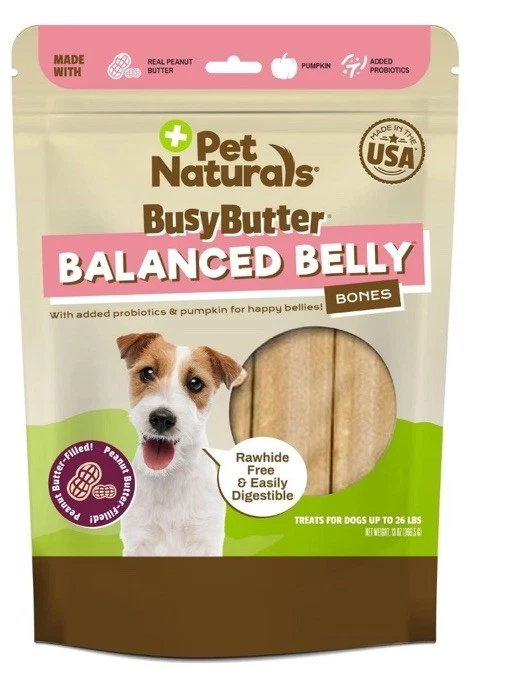 Pet Naturals BusyButter Balanced Belly Peanut Butter Bones, Rawhide-Free Chew - Image 3 of 4