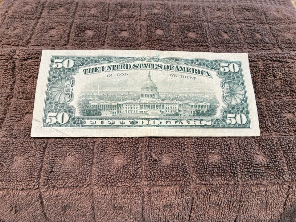 1969 $50 Fifty Dollar Federal Reserve Note New York FRB Kennedy - Image 2 of 4