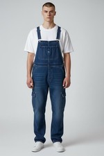 Mens Dungarees Stretch Jeans Denim Overalls Jumpsuit Workwear Heavy Duty Pants 5