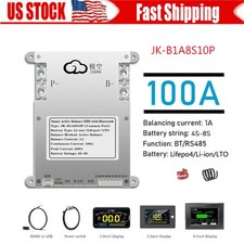 JK Smart BMS 4S-8S 100A Li-ion LiFePo4 LTO BMS 1A Active Balance BT/RS485 lot US