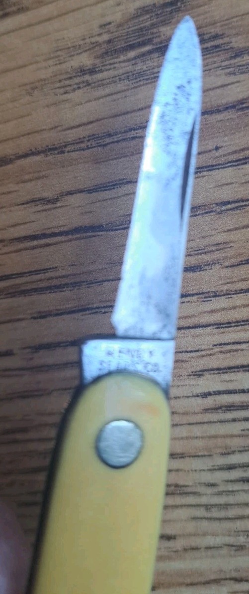 Vintage Henry Sears Ancient Order Of United Workman Pocket Knife 2 Blade Yellow 