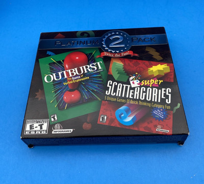 Sealed Infogrames Platinum 2 Pack Outburst + Super Scattergories PC Big Box