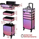 Byootique Makeup Train Case Kit with Cube Case Cosmetic Organizer Mermaid Pink — photo 5