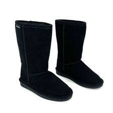 Bearpaw Emma Girls Black Winter Boot Size 4 Suede Waterproof Wool Lining Comfort