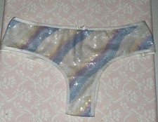 Victoria  s Secret M Cheeky Dream Angels Panty Sequin Front Mesh Back Panties