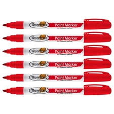 Thornton's Art Supply Oil-Based Paint Marker, Fine Point, Red Ink, 6 Count