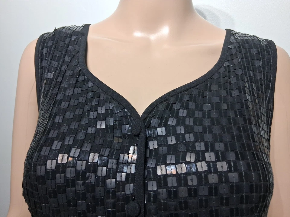 Giorgio Armani Le Collezioni черный шелк блестки верхний камзол блузка размер M - Изображение 2 из 4