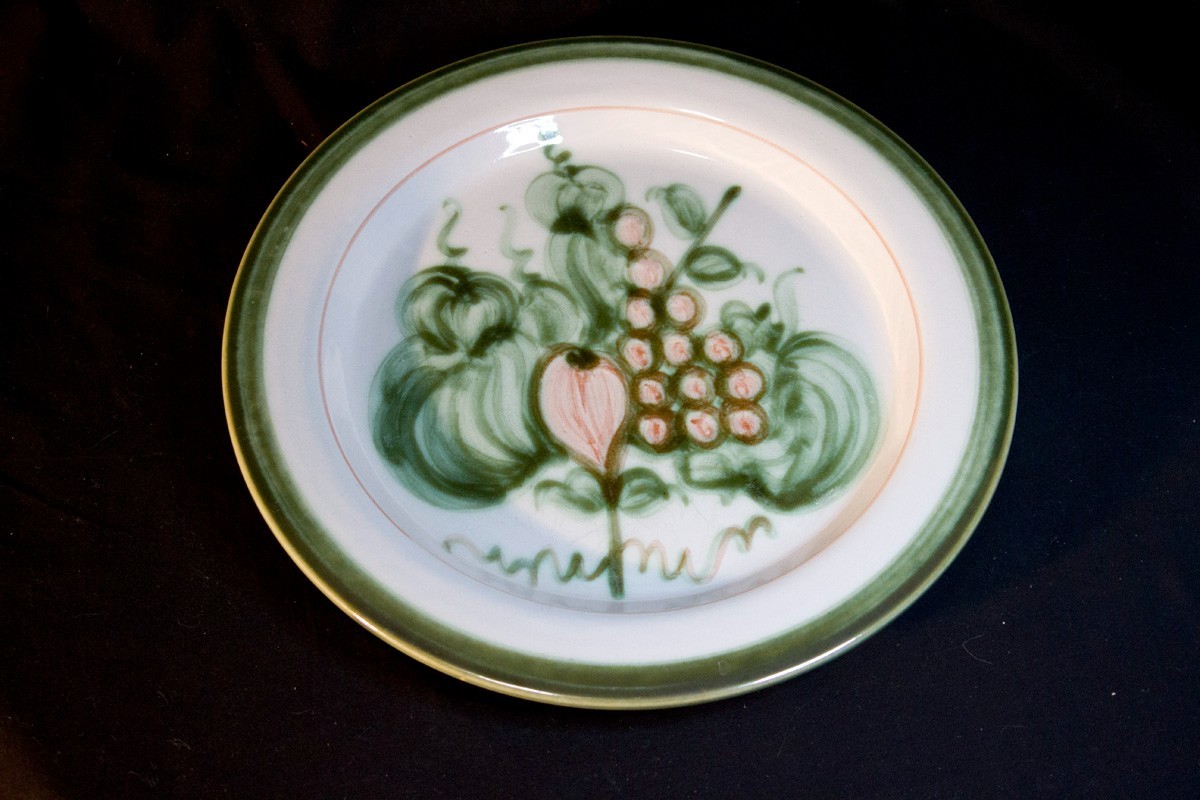 Vintage Louisville Stoneware John B. Taylor Harvest Dinner Plates 13" Set of 6