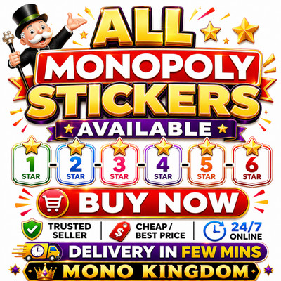 MOGO Stickers Go for Monopoly  Go 1 - 6 All sticker -superfast 24/7