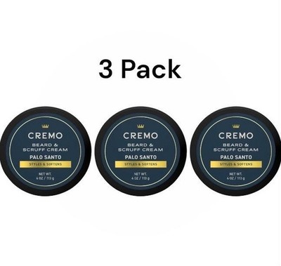 Cremo Beard & Scruff Cream, Palo Santo (Reserve Collection), 4 oz -  3 PACK