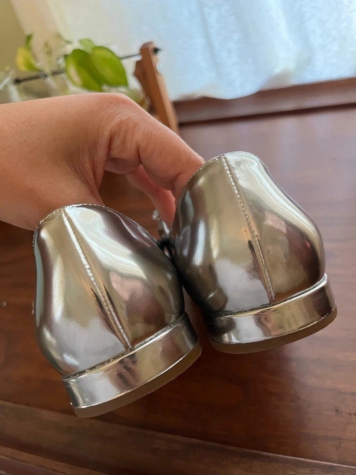 Pisos de ballet Miu plata con estrellas de cristal talla 37 US7 Foto 3 de 4