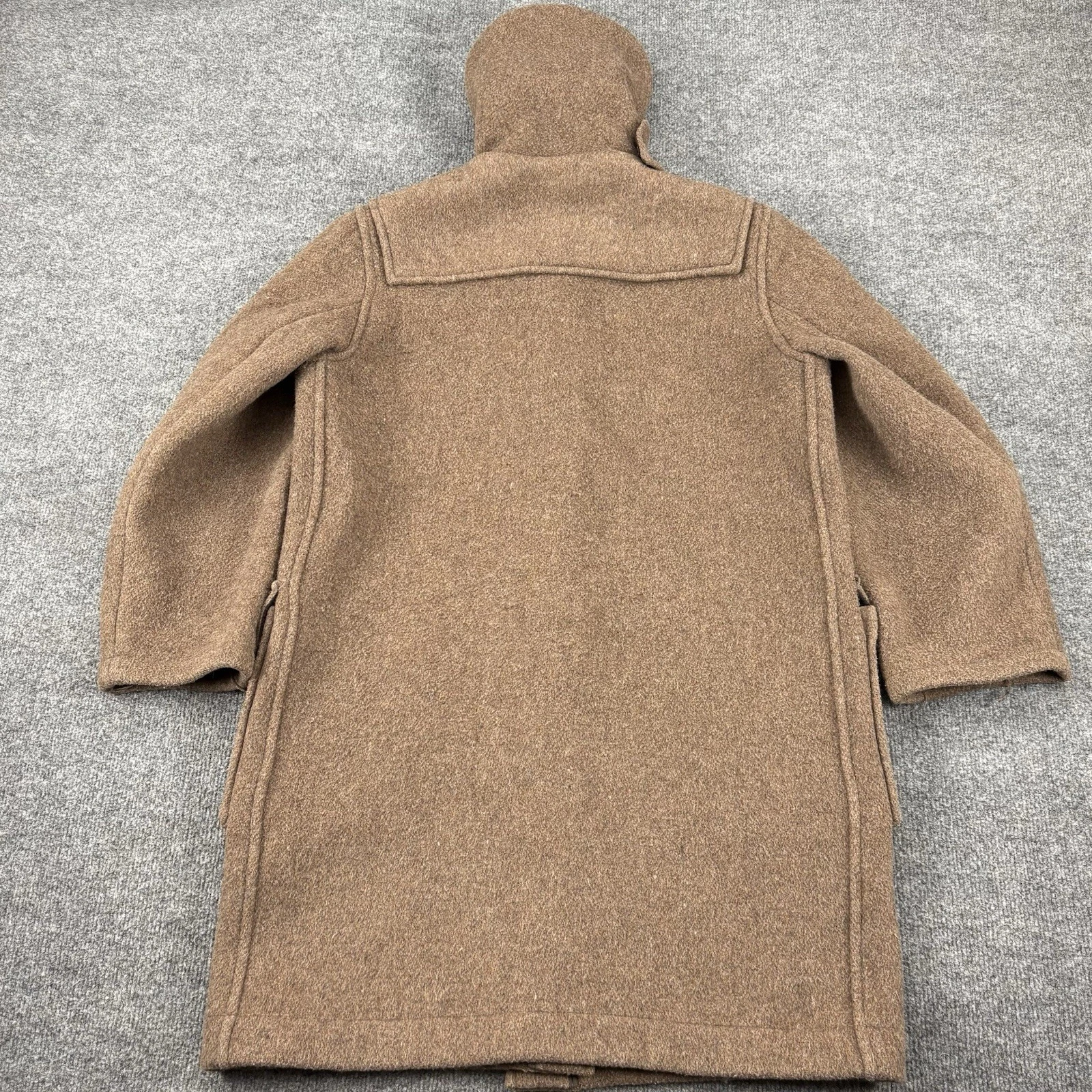 Vintage Gloverall Original English Duffle Coat Brown Wool Hooded Toggle Size 36 - product detail image 2