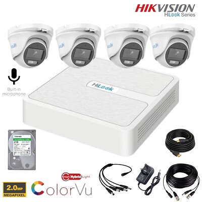 HIKVISION HILOOK 4 KANAL 2MP FULL HD DVR 1080P CCTV SYSTEM KIT AHD FERNANSICHT UK