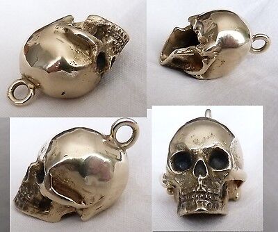 Bronze Anhänger Schädel Skull Totenkopf  Memento Mori Messing