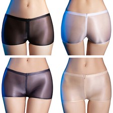 Underwear Party Womens Exercise Glossy Jogging Boyshorts Tummy Control Yoga Gym