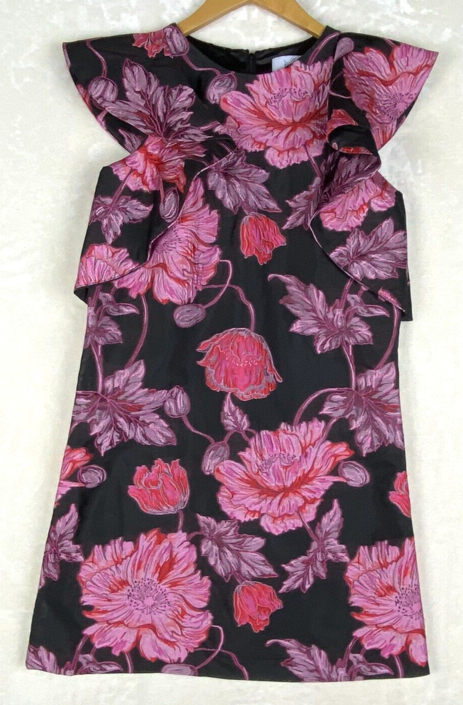 Belle Badgley Mischka Mini Gina Dress Womens Black Pink Floral