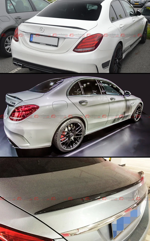 PARA MERCEDES BENZ W205 C63 AMG ESTILO S 15-2021 ALERÓN MALETERO FIBRA CARBONO Foto 3 de 4