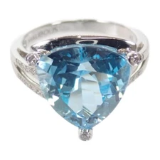 MAUBOUSSIN Me Cler A Toa Ring K18 White Gold Blue Topaz Diamond 54 Women's ISY