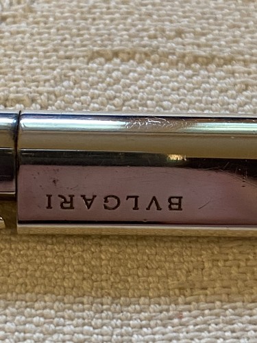BULGARI Eccentric penna a sfera biro placcata argento originale con scatola - Foto 8 di 10