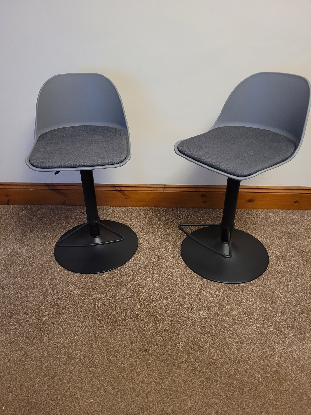 John Lewis Whistler Gas Lift Adjustable Bar Stools Set Of 2 Grey eBay