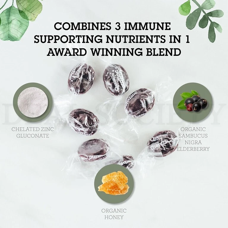 Pastillas de zinc orgánicas Quantum Health TheraZinc 18 unidades cada lote de 3 Foto 4 de 4