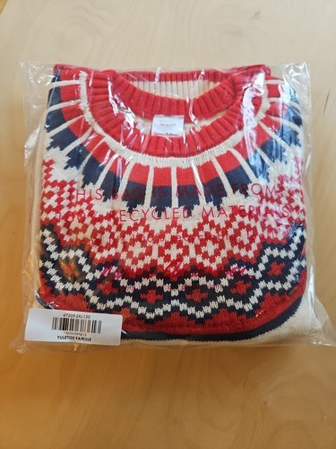 NWOT HANNA ANDERSSON YULETIDE HOLIDAY FAIR ISLE SWEATER 130 8 $68 - Picture 5 of 6