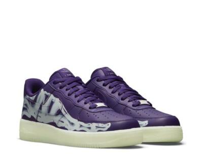 Nike Air Force 1 Low '07 QS Purple Skeleton Halloween Size 14. CU8067-500