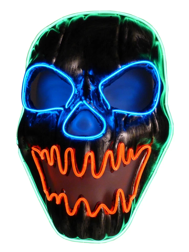 Halloween Horror  Leucht-Maske leuchtender LED Totenkopf für Karneval Fasching - Bild 2 von 4