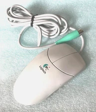 VINTAGE LOGITECH M-CAA42 BEIGE 2 BUTTON MECHANICAL PS2 MOUSE RM2-CMP36 DS