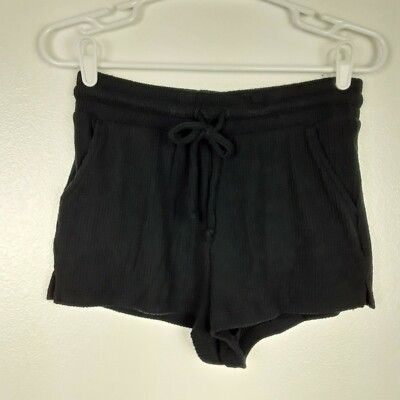 Colsie Shorts XS Womens Black Sleepwear Bottoms Ribbed Loungewear Casual NWT