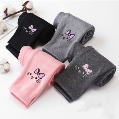 New Fashion Four Seasons Girls leggings Cotton Velvet Elastic Waist Warm Legging