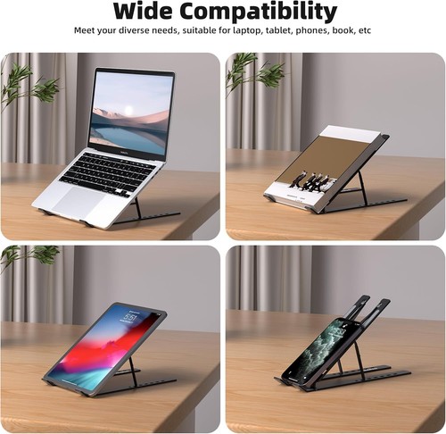 Portable Laptop Stand Adjustable Foldable Notebook Tablet Holder Computer Desk - Afbeelding 14 van 17