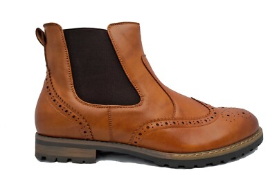 Charles Southwell Brooklyn Herren Hellbraun Chelsea Händler Stiefeletten Brogue Stiefel UK 7-11