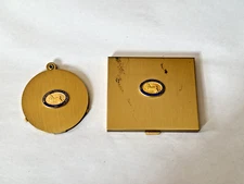 Vintage Massachusetts Bankers Association Gold-Tone Compact & Mirror Set