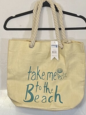 Cruise Club Beach Bag Pool Bag Woven Straw Braided Handles NWT EXCELLENT!
