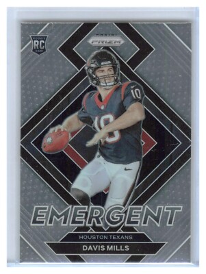 2021 Prizm Davis Mills Emergent Insert Rookie Card Houston Texans E-18